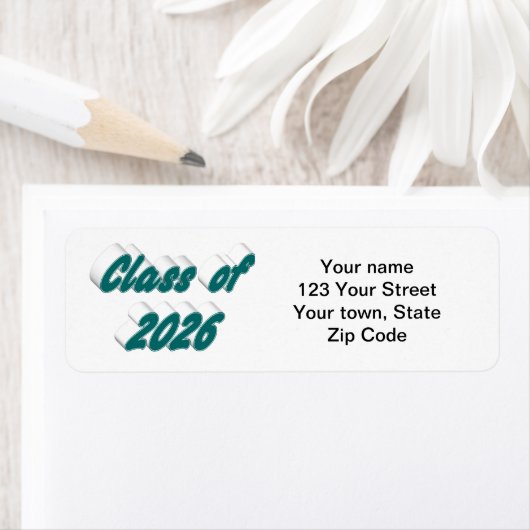 Class of 2026 green typography graduation etiket (Insitu)