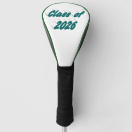 Class of 2026 green typography graduation  golfheadcover