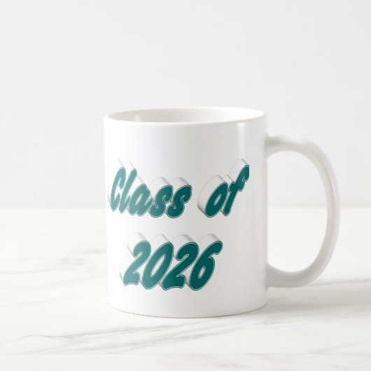 Class of 2026 green typography graduation koffiemok (Rechts)