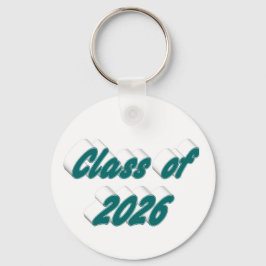 Class of 2026 green typography   graduation  sleutelhanger