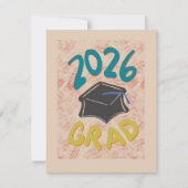 Class of 2026 Grunge Style Graduation Announcement (Voorkant)