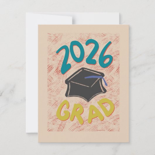 Class of 2026 Grunge Style Graduation Announcement (Voorkant)