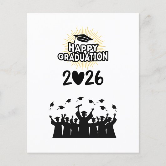 Class of 2026 Happy Graduation - Minimalist  Flyer (Voorkant)