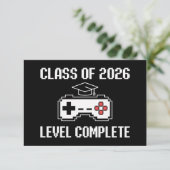 Class Of 2026 Level Complete Gaming Graduation Aankondiging (Staand voorkant)