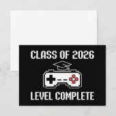 Class Of 2026 Level Complete Gaming Graduation Aankondiging (Voorkant / Achterkant)