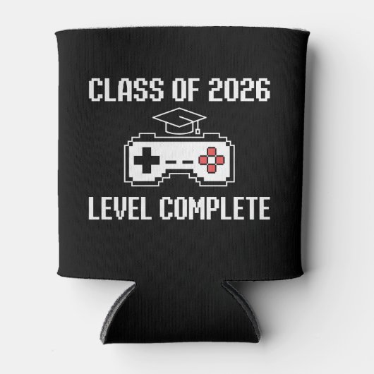 Class Of 2026 Level Complete Gaming Graduation Blikjeskoeler (Voorkant)