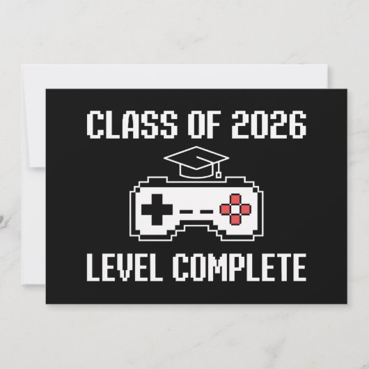 Class Of 2026 Level Complete Gaming Graduation Kaart (Voorkant)