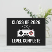 Class Of 2026 Level Complete Gaming Graduation Kaart (Staand voorkant)
