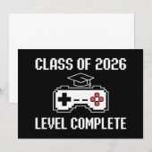 Class Of 2026 Level Complete Gaming Graduation Kaart (Voorkant / Achterkant)
