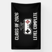 Class Of 2026 Level Complete Gaming Graduation Spandoek (Verticaal)