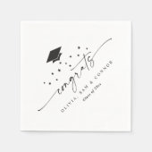 Class of 2026 Modern Black and White Graduation Servet (Voorkant)