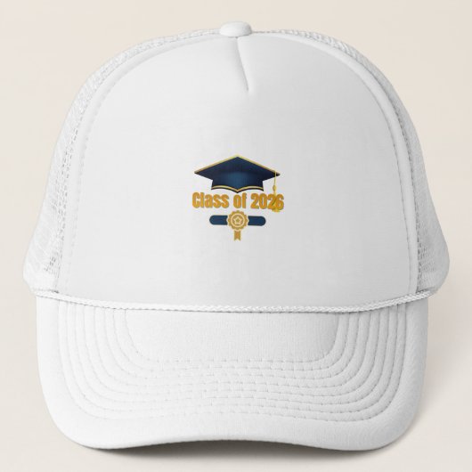 Class of 2026 – Modern Graduation Typography Trucker Pet (Voorkant)