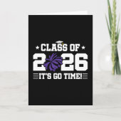 Class of 2026 Purple Cheer Graduation It’s Go Time Kaart (Voorkant)