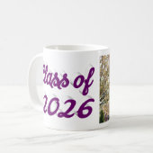 Class of 2026 purple script graduation photo   koffiemok (Voorkant links)