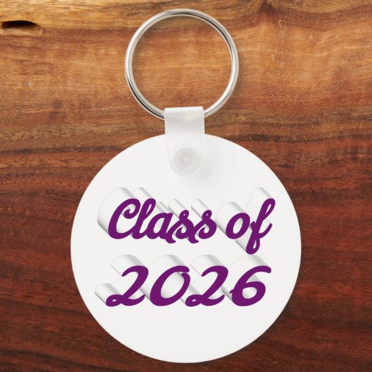 Class of 2026 purple script  graduation  sleutelhanger (Voorkant)