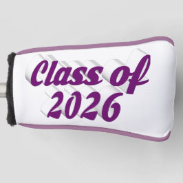 Class of 2026 purple text graduation  golfheadcover