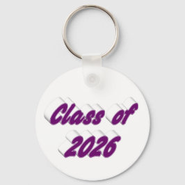Class of 2026 purple typography graduation  sleutelhanger