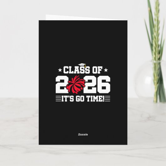 Class of 2026 Red Cheer Graduation It’s Go Time Kaart (Achterkant)