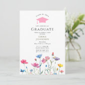 class of 2026 Rustic Spring Wildflower  Graduation Kaart (Staand voorkant)