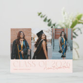 Class of 2026 Script Name Peach Grad Photo Aankondiging (Staand voorkant)