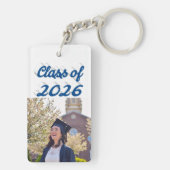 Class of 2026 sea blue script graduation  photo  sleutelhanger (achterkant)