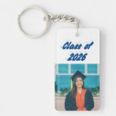 Class of 2026 sea blue typography graduation photo sleutelhanger (Voorkant)