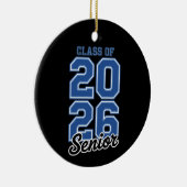 Class Of 2026 Senior Blue Graduation Graduate Keramisch Ornament (Rechts)