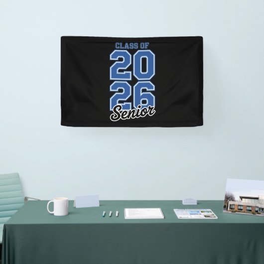 Class Of 2026 Senior Blue Graduation Graduate Spandoek (Beurs)