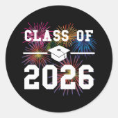 Class Of 2026 Senior Year Ronde Sticker (Voorkant)