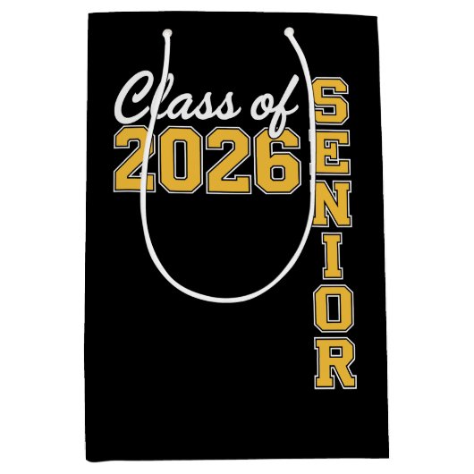 Class Of 2026 Senior Yellow Graduation Graduate Medium Cadeauzakje (Voorkant)