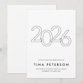 Class of 2026 Simple Graduation Announcement Kaart (Voorkant / Achterkant)