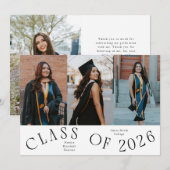 Class of 2026 Typography Grad Photo Aankondiging (Voorkant / Achterkant)
