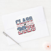 Class of 2026 USA Flag Graduation Ronde Sticker (Envelop)