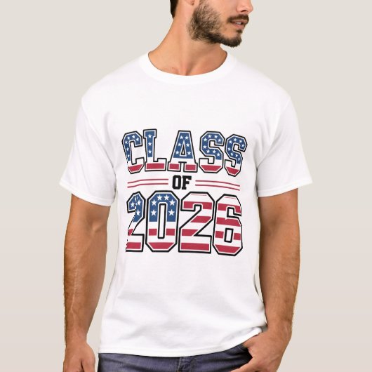 Class of 2026 USA Flag Graduation T-shirt (Voorkant)