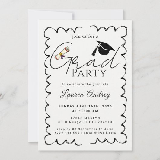 Class of 2027 Graduation Party Invite Kaart (Voorkant)