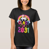 Class of 2031 Unicorn Graduation Girls T-shirt (Voorkant)