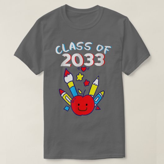 Class Of 2033 Back To School Kindergarten First Da T-shirt (Design voorkant)