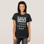 Class Of 2033 Grow With Me Check Mark First Day Of T-shirt (Voorkant volledig)