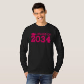 Class Of 2034 Grow With Me Handprints Space On Bac T-shirt (Voorkant volledig)