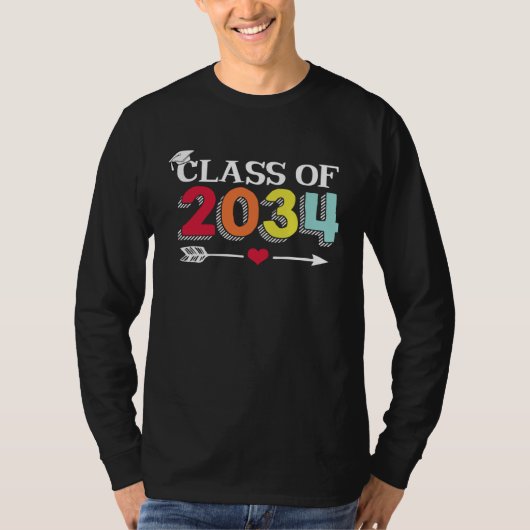 Class Of 2034 Grow With Me Kindergarten K 12 Arrow T-shirt (Voorkant)