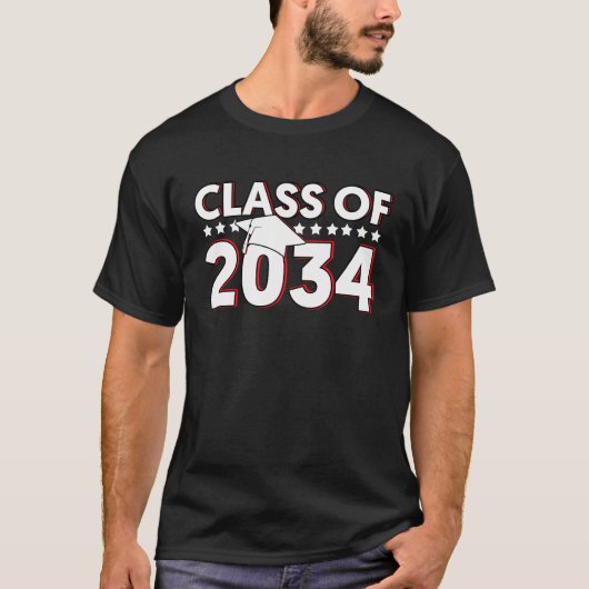 Class Of 2034  Senior 2034 Graduation T-shirt (Voorkant)