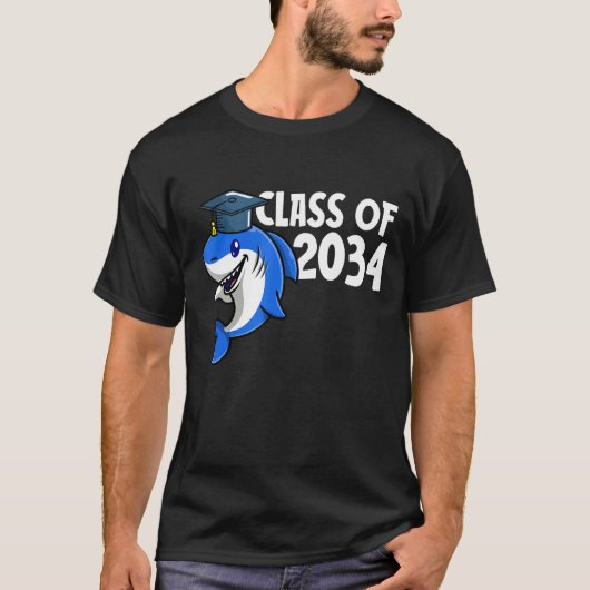 Class Of 2034 Shark Graduate Pre K Kindergarten Pr T-shirt (Voorkant)