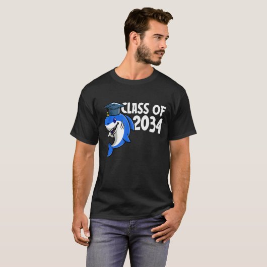 Class Of 2034 Shark Graduate Pre K Kindergarten Pr T-shirt (Voorkant volledig)
