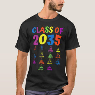 Class Of 2035 Grade Pre K Grow With Me Handprint P T-shirt