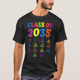 Class Of 2035 Grade Pre K Grow With Me Handprint P T-shirt