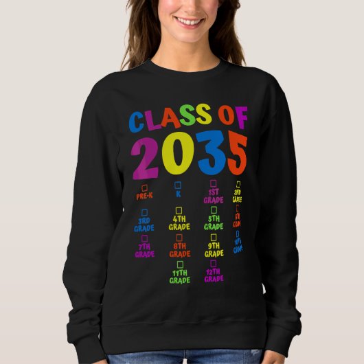 Class Of 2035 Grade Pre K Grow With Me Handprint P Trui (Voorkant)