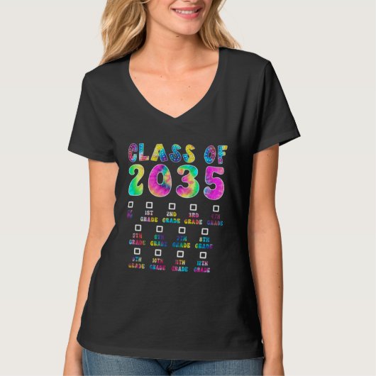 Class Of 2035 Graduate Preschool Kindergarten Tie T-shirt (Voorkant)