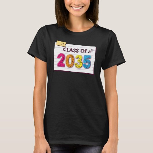 Class Of 2035 Grow With Me Graduation First Day Of T-shirt (Voorkant)