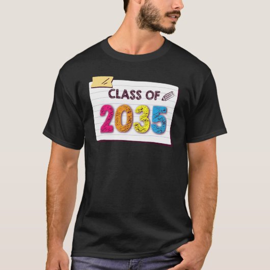 Class Of 2035 Grow With Me Graduation First Day Of T-shirt (Voorkant)