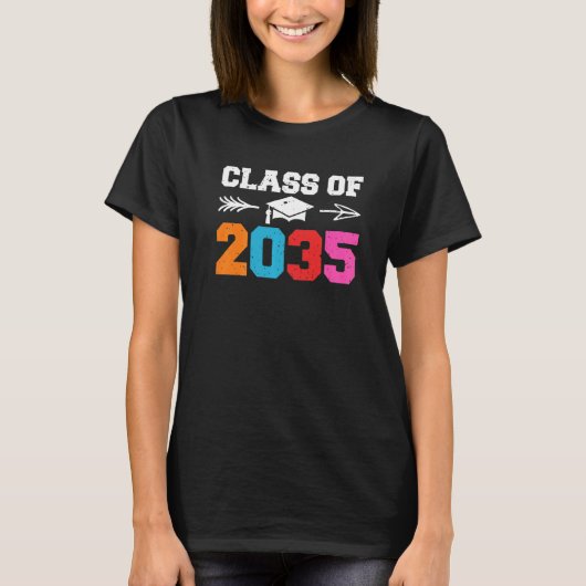 Class Of 2035 Leopard Pre k Grow with Me Graduatio T-shirt (Voorkant)